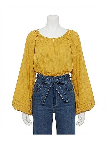 Cleobella Nerea Cotton Blouse in Citrine (view 2)