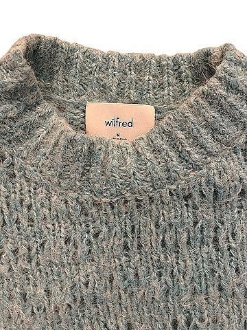 Wilfred Light Blue Cropped Sweater Wool Pullover Sweater (view 1)