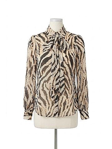 Iris Setlakwe Printed Blouse in Beige/Black (view 1)