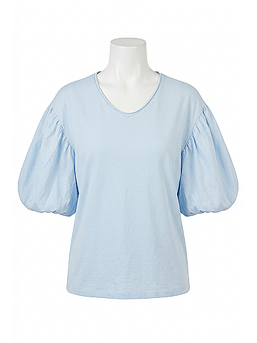 MADE IN ITALY The Soft Statement Everyday Top in Sky Blue (view 1)