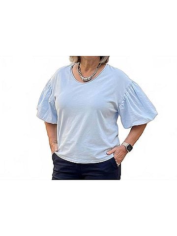 MADE IN ITALY The Soft Statement Everyday Top in Sky Blue (view 2)