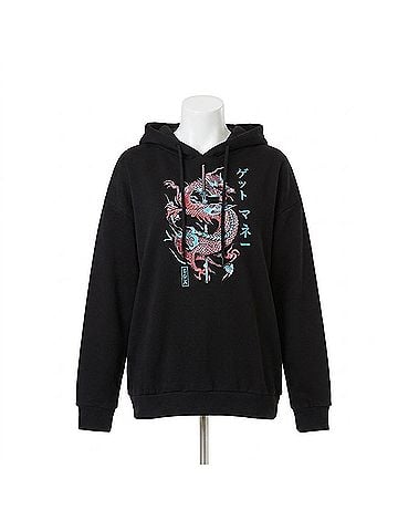 Ambar Dragon Fleece Hoodie in Black (view 1)