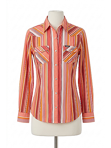 Wrangler Jeans Co Retro Long Sleeve Top in Multi (view 1)