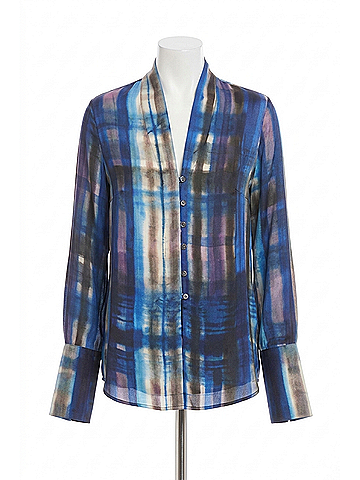 Fifteen Twenty V Neck Button Front Blouse in Print (view 1)