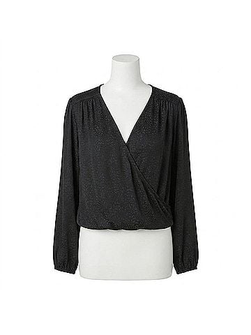 Gentle Fawn Aria V Neck Blouse in Black (view 1)