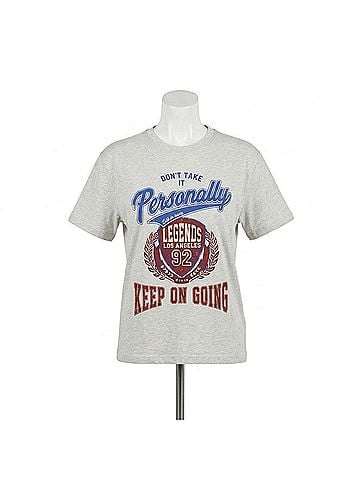 Ambar Don't Take It Personally Printed Short Sleeve Tshirt in Gray (view 1)