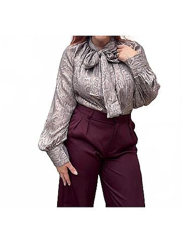 Glam Metallic Ties Blouse in Silver (view 2)