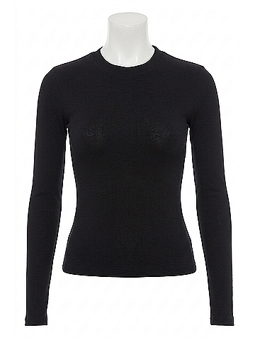 Splits 59 Louise Rib Long Sleeve Top in Black (view 1)