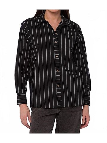 Velvet Heart Jessa Stripe Shirt in Black (view 2)