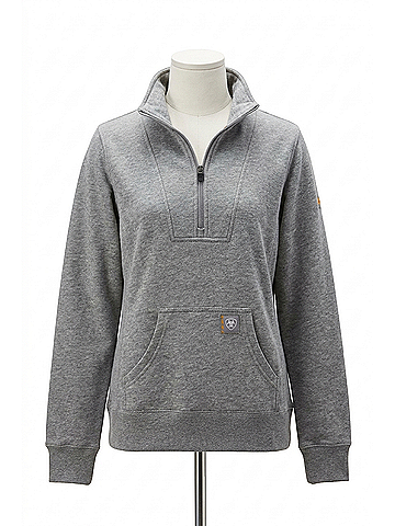Ariat Women's Traverse Funnel Neck Sweatshirt in Heather Grey (view 1)