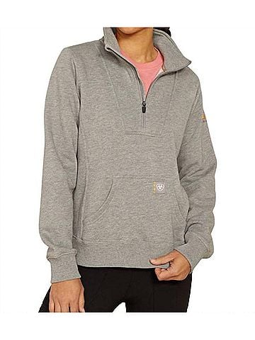 Ariat Women's Traverse Funnel Neck Sweatshirt in Heather Grey (view 2)