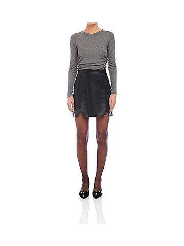 Fifteen Twenty Side Shirred Top in Charcoal (view 2)