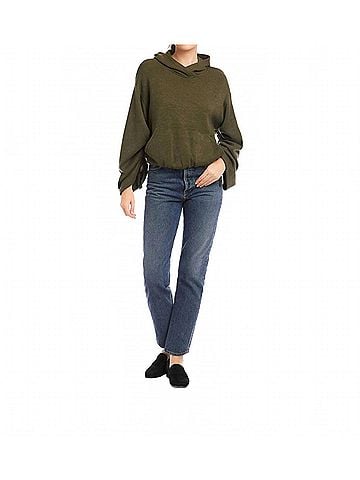Fifteen Twenty Makenna Bubble Sweatshirt in Olive (view 2)