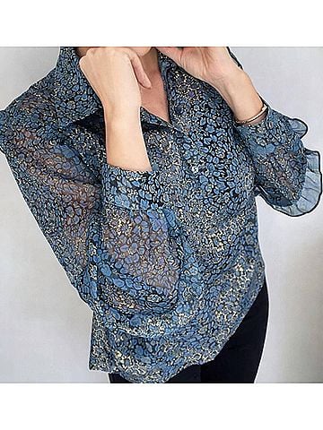Ethyl Retro Sheer Elegance Blouse in Sight (view 2)