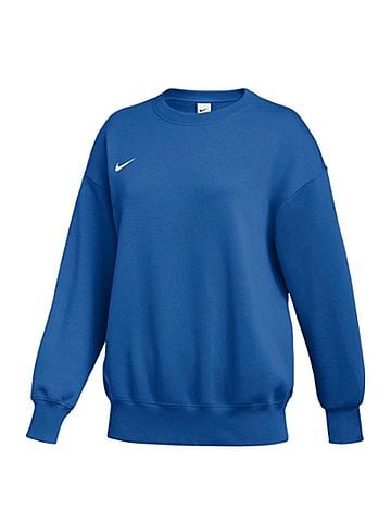 Nike Women's Phoenix Fleece Crew Sweatshirt in Game Royal/White (view 1)