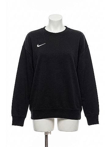 Nike Women's Phoenix Fleece Crew Sweatshirt in Black/White (view 1)