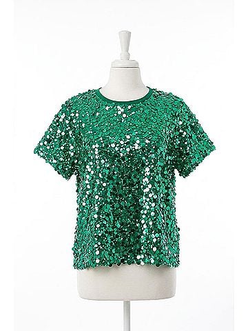 Joh Jeovanny Sequin Top in Mint (view 1)