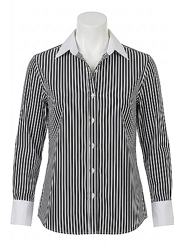 Elliott Lauren Women's Parallel Lines Blouse in Blk/Wht (view 1)