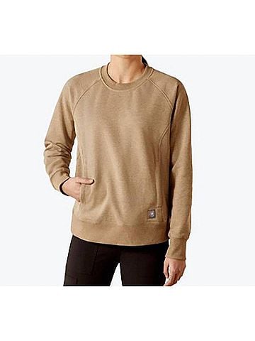Ariat Women's Traverse Crew Sweatshirt in Oatmeal Heather (view 2)