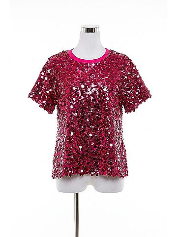 Joh Jeovanny Sequin Top in Cherry (view 1)