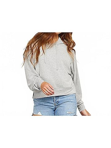 Gentle Fawn Pullover Hoodie in Light Steel Grey (view 2)