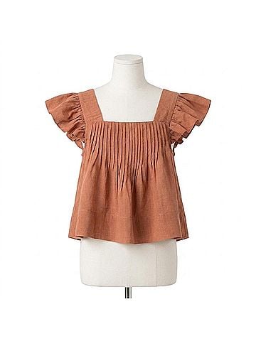 Sea New York Risa Ramie With Poly Satin Tank Top in Clay (view 1)