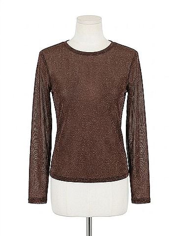 Crescent Sierra Sheer Metallic Top in Espresso (view 1)