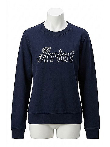 Ariat Women's Essential Crew Logo Sweatshirt in Black Iris (view 1)