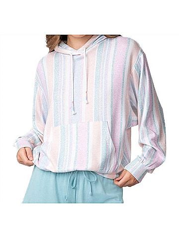 P.J. Salvage Stripe Baja Babe Hoodie in Ivory (view 2)