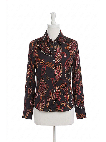 Fifteen Twenty Tawnie Side Pleat Shirt in Paisley (view 1)