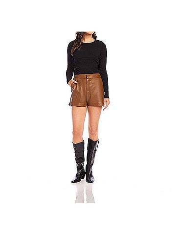 Fifteen Twenty Side Shirred Top in Black (view 2)