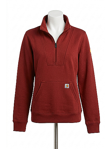 Ariat Women's Rebar Traverse Funnel-Neck Sweatshirt in Madder Brown (view 1)