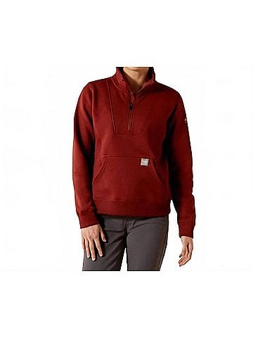 Ariat Women's Rebar Traverse Funnel-Neck Sweatshirt in Madder Brown (view 2)