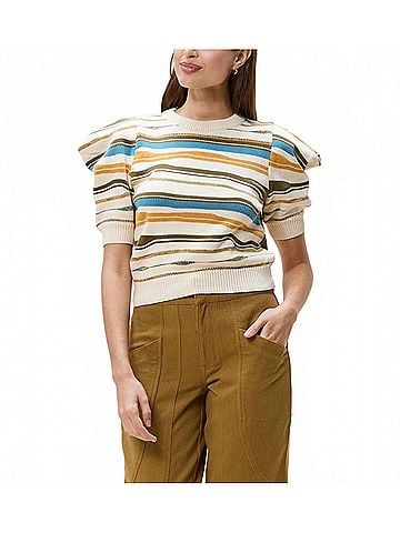 Cleobella Rei Slip-On Sweater in Ivory Multi (view 2)