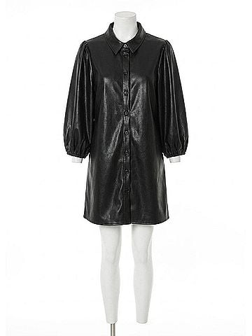 Dolce Cabo Soft Vegan Leather Tunic in Black (view 1)
