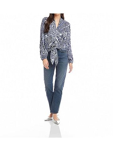 Fifteen Twenty Scarlet Tie Front Top in Paisley (view 2)