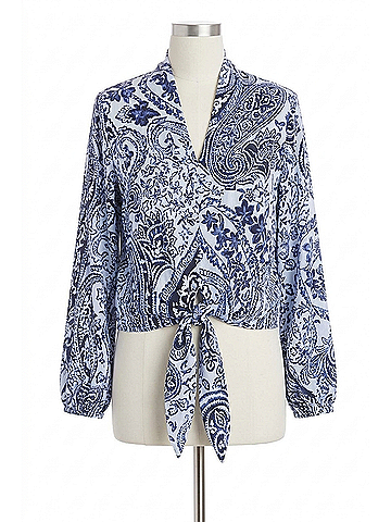 Fifteen Twenty Scarlet Tie Front Top in Paisley (view 1)