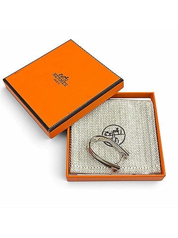 Hermès HERMES Jocchetto Double Ring, Silver and Black Metal, Veau Epsom Leather, Made in France, Women's, with Box Dust Bag. (view 2)