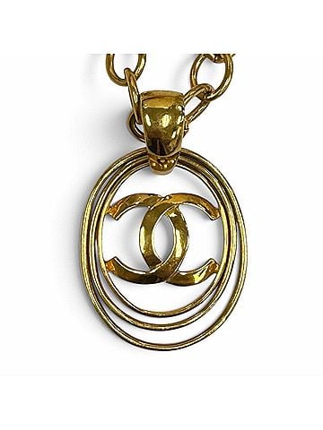 Chanel CHANEL Vintage 95P Coco Mark Chain Necklace Pendant Accessory Gold Made in France Women's (view 1)