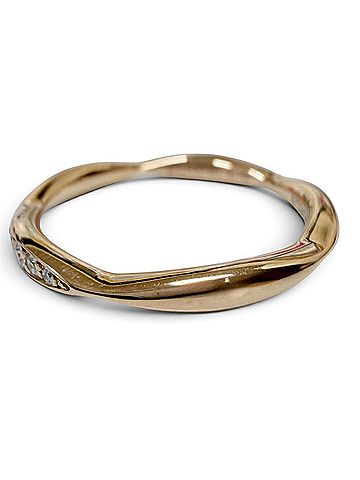Chanel CHANEL AU750 (PG) Diamond Camellia Half Eternity Ring, Pink Gold, 2.2g, Women's (view 2)