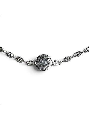 Hermès HERMES 925 Chaine d'Ancre Mini Sellier Chain Necklace Choker, Silver, Weight 4.86g, Men's/Women's (view 1)