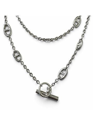Hermès HERMES AG925 Chaine d'Ancre Farandole Long Necklace, Silver, Weight 140g, Men's/Women's (view 1)