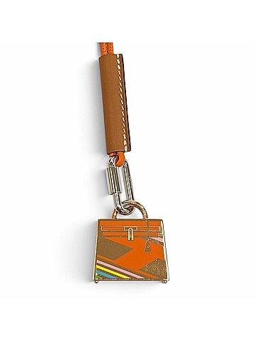 Hermès HERMES Kelly H Vibration Curiosité Necklace Pendant, Orange, Made in France, Women's, with Box and Dust Bag. (view 1)