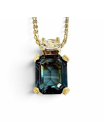 Christian Dior Christian Dior Vintage Square Colored Stone Necklace, Gold and Light Blue Tones, Made in Germany, Women's. (view 1)
