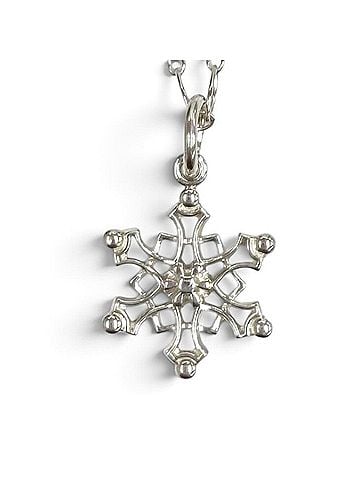 Tiffany & Co. TIFFANY&amp;Co. Tiffany 925 Oval Link Chain Snowflake Pendant Necklace, Silver, Weight 4.6g, Women's (view 1)