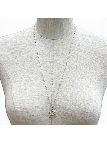 Tiffany & Co. TIFFANY&amp;Co. Tiffany 925 Oval Link Chain Snowflake Pendant Necklace, Silver, Weight 4.6g, Women's (view 2)