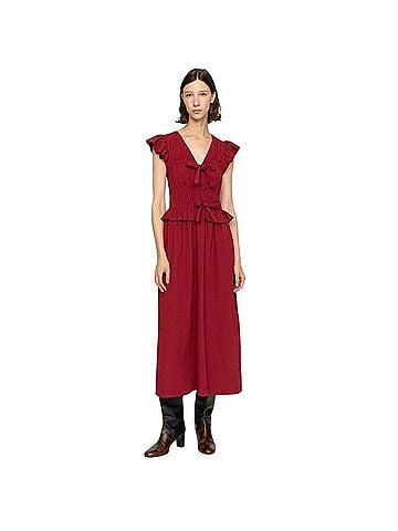 Sea New York Ruffle Flutter Sleeve Bow Front Midi Dress Casual Dress (view 1)