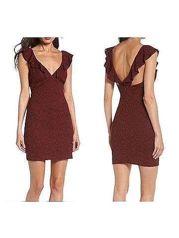 Lulus Ruffle Vneck Cocktail Dress (view 1)