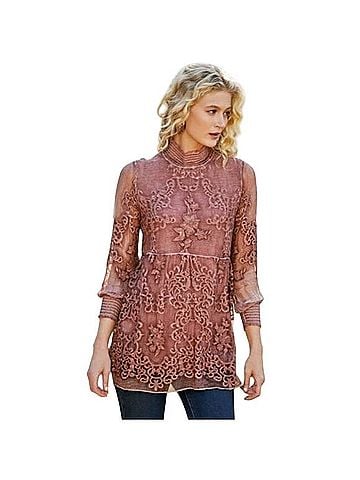 Soft Surroundings Silk Tunic Long Sleeve Blouse (view 1)