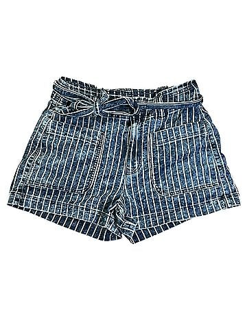 American Eagle Outfitters high Waisted paper bag striped Denim Shorts (view 1)